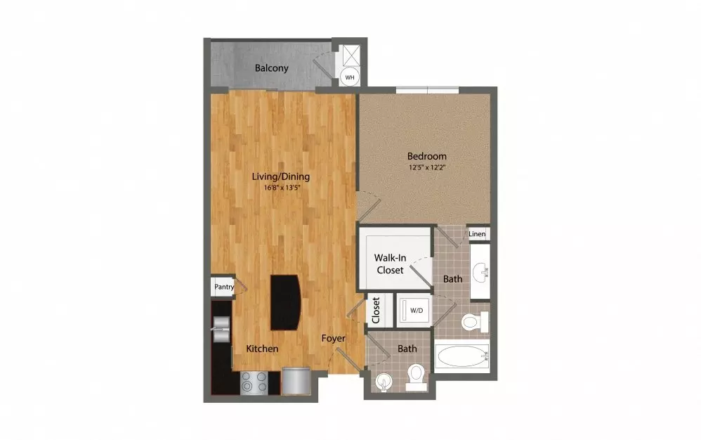 1 Bed • 1 Bath 2404 floor plan