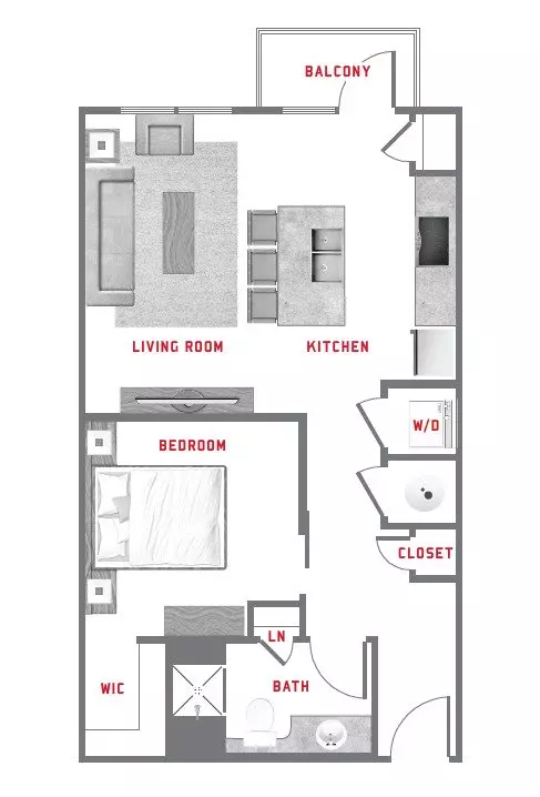 1 Bed • 1 Bath 447 floor plan