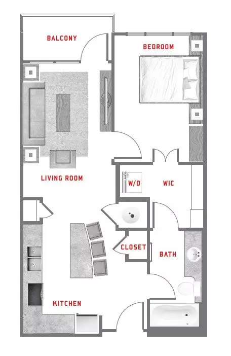 1 Bed • 1 Bath 206 floor plan
