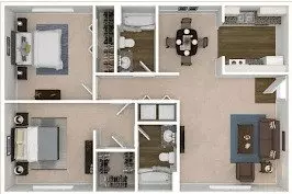 2 Beds • 2 Bath 202 floor plan