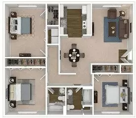 3 Beds • 2 Bath 220 floor plan