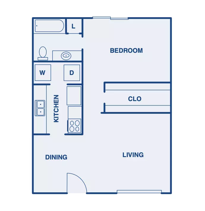 1 Bed • 1 Bath floor plan