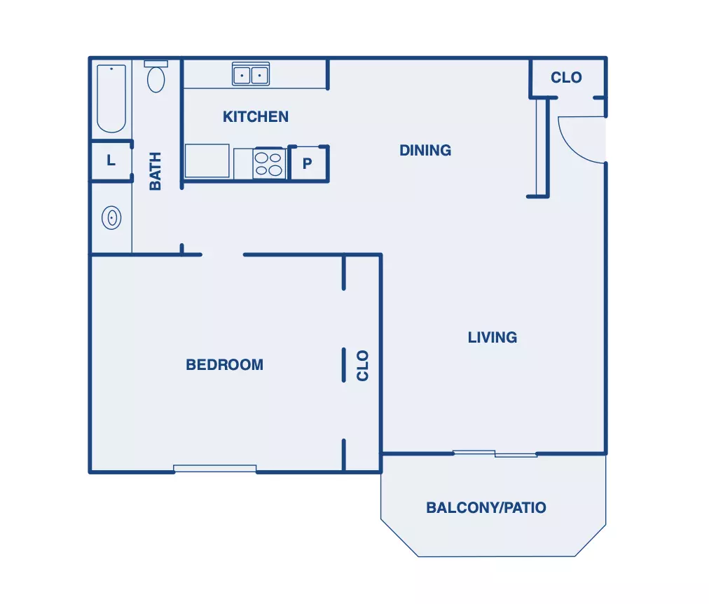1 Bed • 1 Bath floor plan