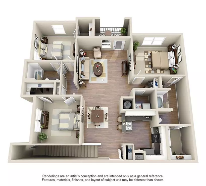 3 Beds • 2 Bath 08-105 floor plan