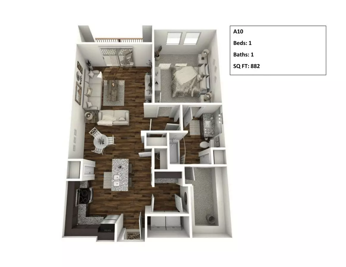 1 Bed • 1 Bath 259 floor plan