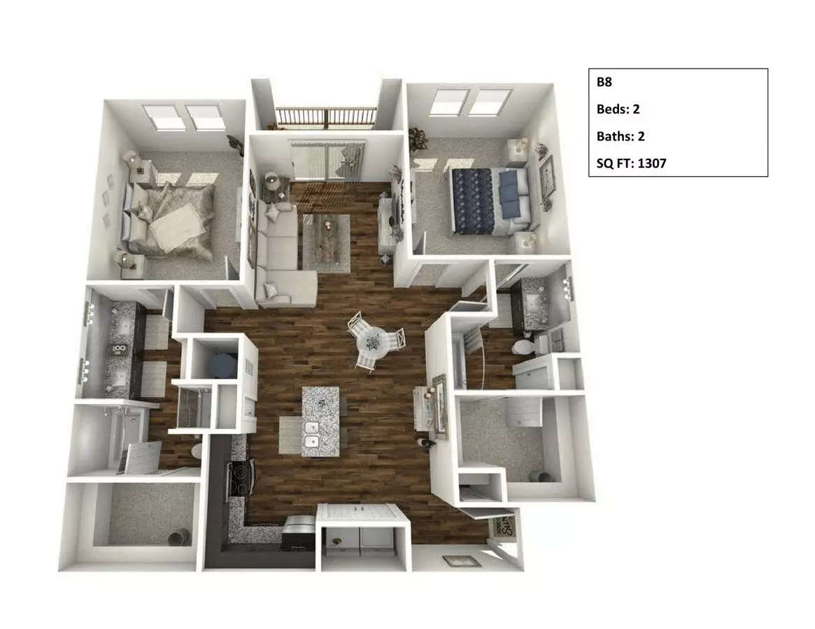 2 Beds • 2 Bath 327 floor plan