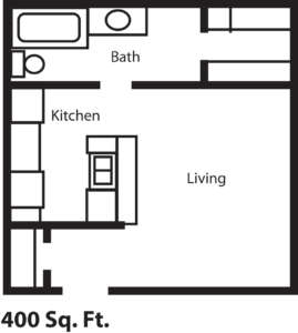 Studio • 1 Bath floor plan