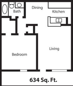 1 Bed • 1 Bath floor plan