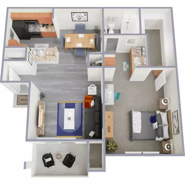 1 Bed • 1 Bath 1702 floor plan