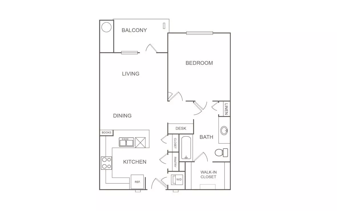1 Bed • 1 Bath A1 floor plan
