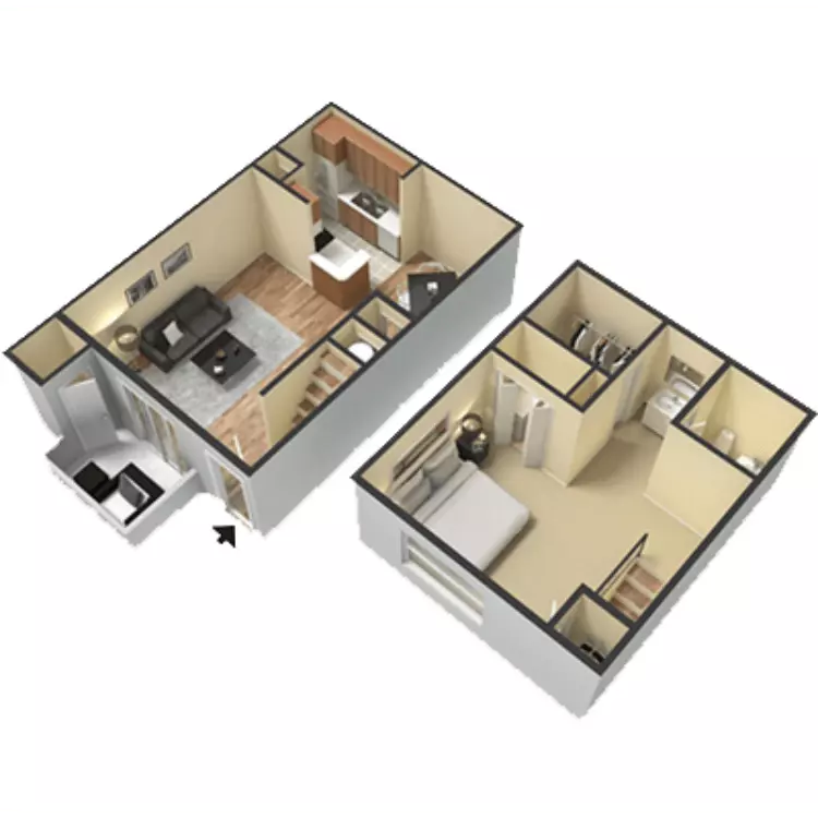 1 Bed • 1 Bath 0511M floor plan