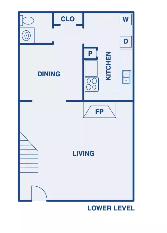 2 Beds • 1 Bath floor plan