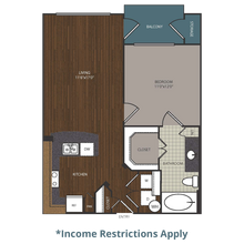1 Bed • 1 Bath - floor plan