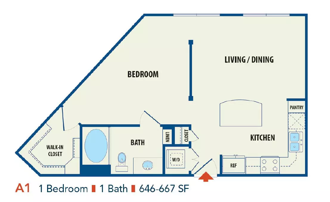 Studio • 1 Bath 365 floor plan