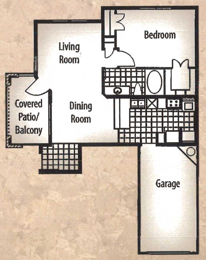 1 Bed • 1 Bath A floor plan