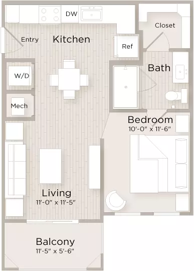 Studio • 1 Bath 6205 floor plan
