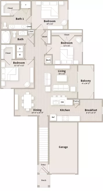 Unit 11101 3207 floor plan