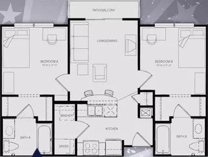 2x2 Private floor plan