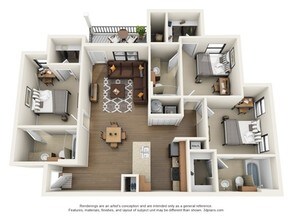 3x3 Multiple Bedspace 2 floor plan