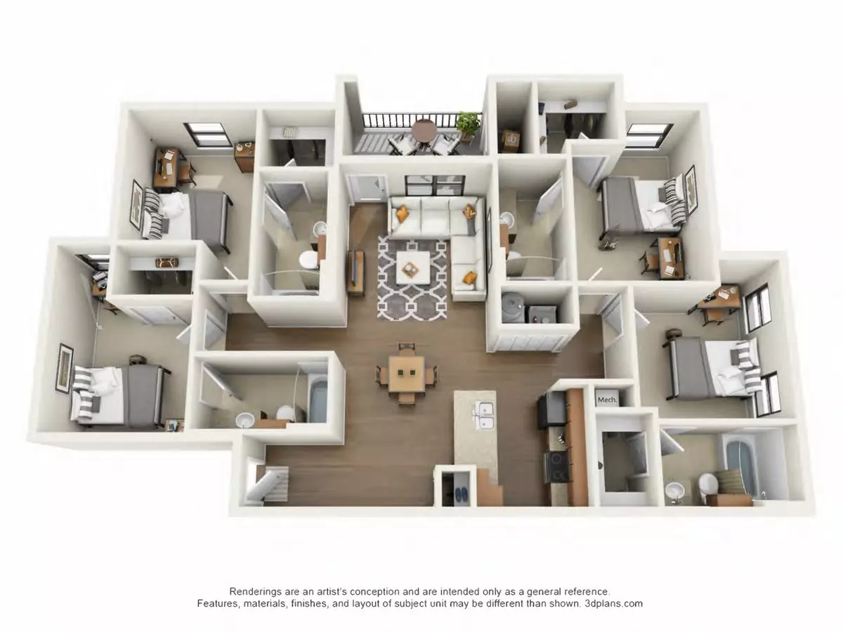 4x4 Private floor plan