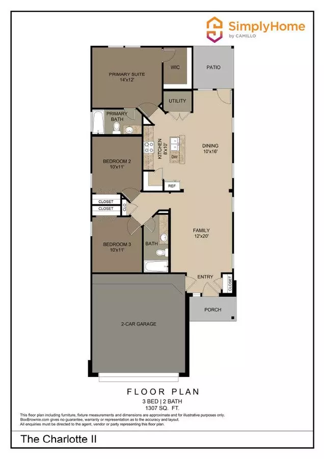 3 Beds • 2 Bath floor plan