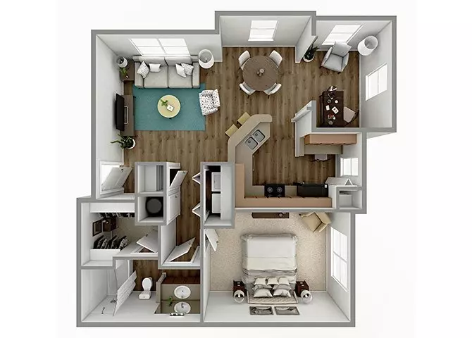 1 Bed • 1 Bath 0628 floor plan