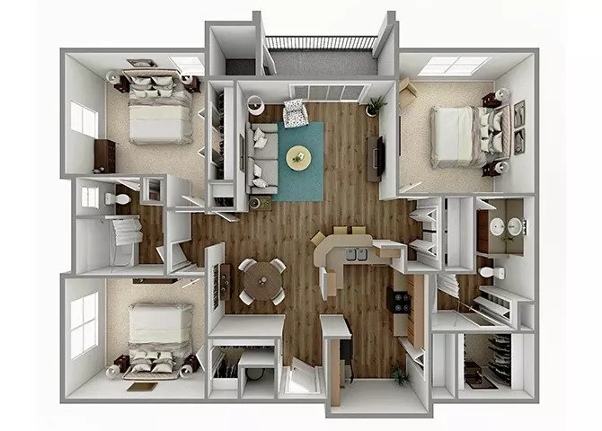 3 Beds • 2 Bath 0310 floor plan