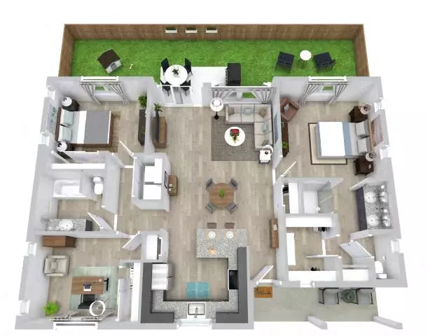3 Beds • 2 Bath 115 floor plan