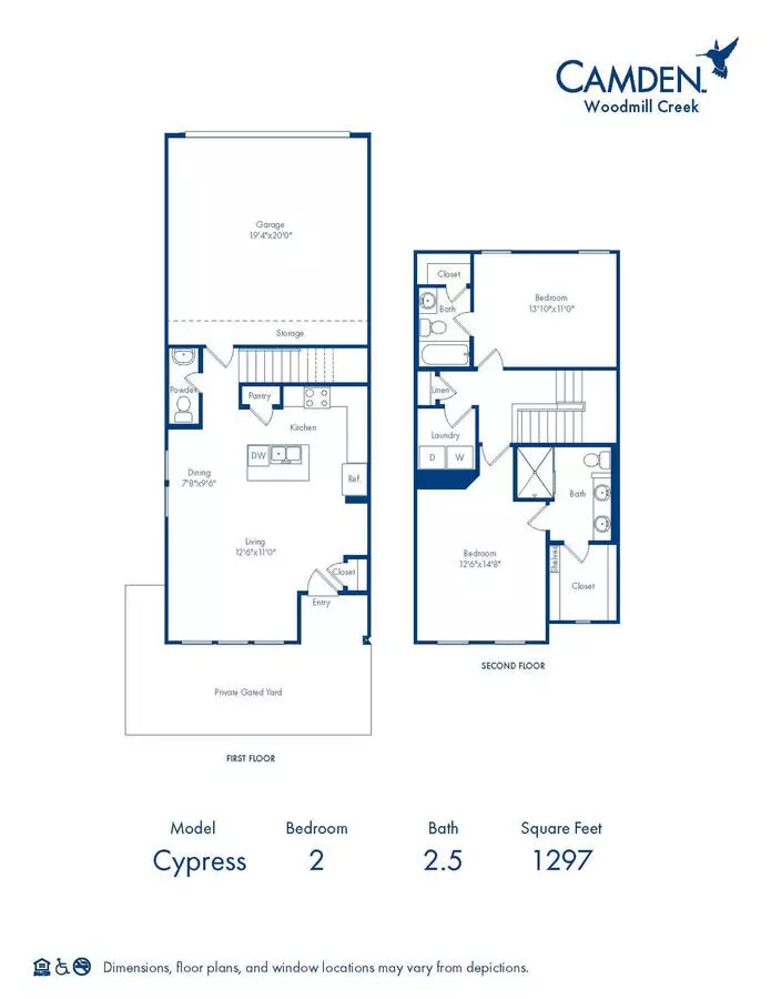 2 Beds • 2 Bath 103 floor plan