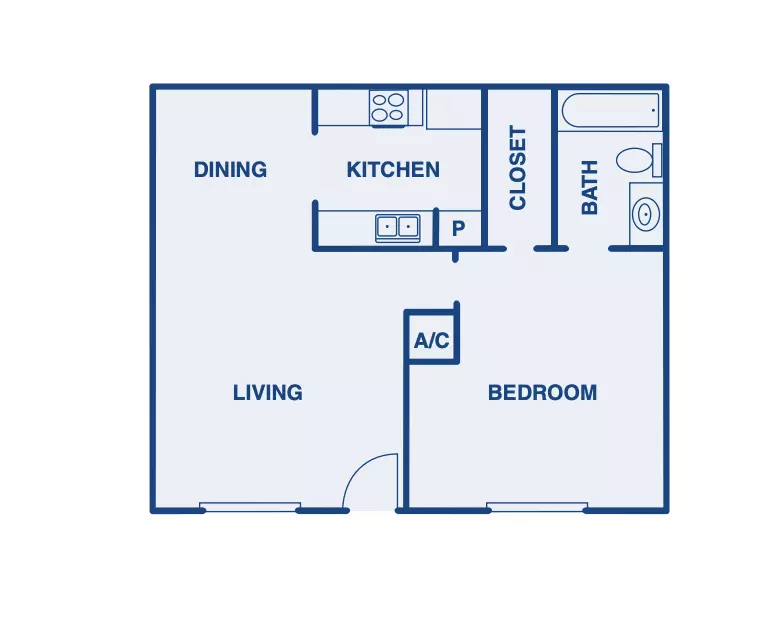 1 Bed • 1 Bath floor plan