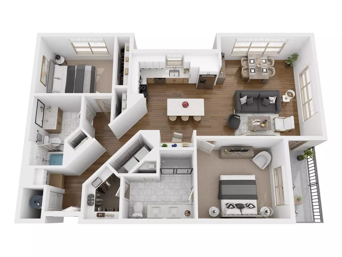 2 Beds • 2 Bath 3222 floor plan