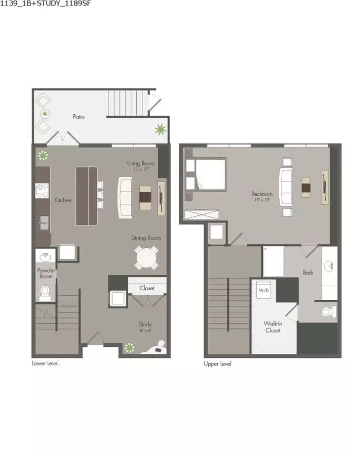 1 Bed • 1 Bath 3308 floor plan