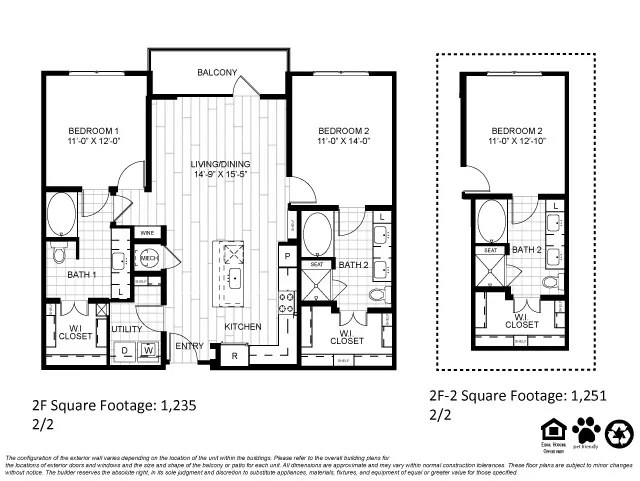 2 Beds • 2 Bath 2511 floor plan