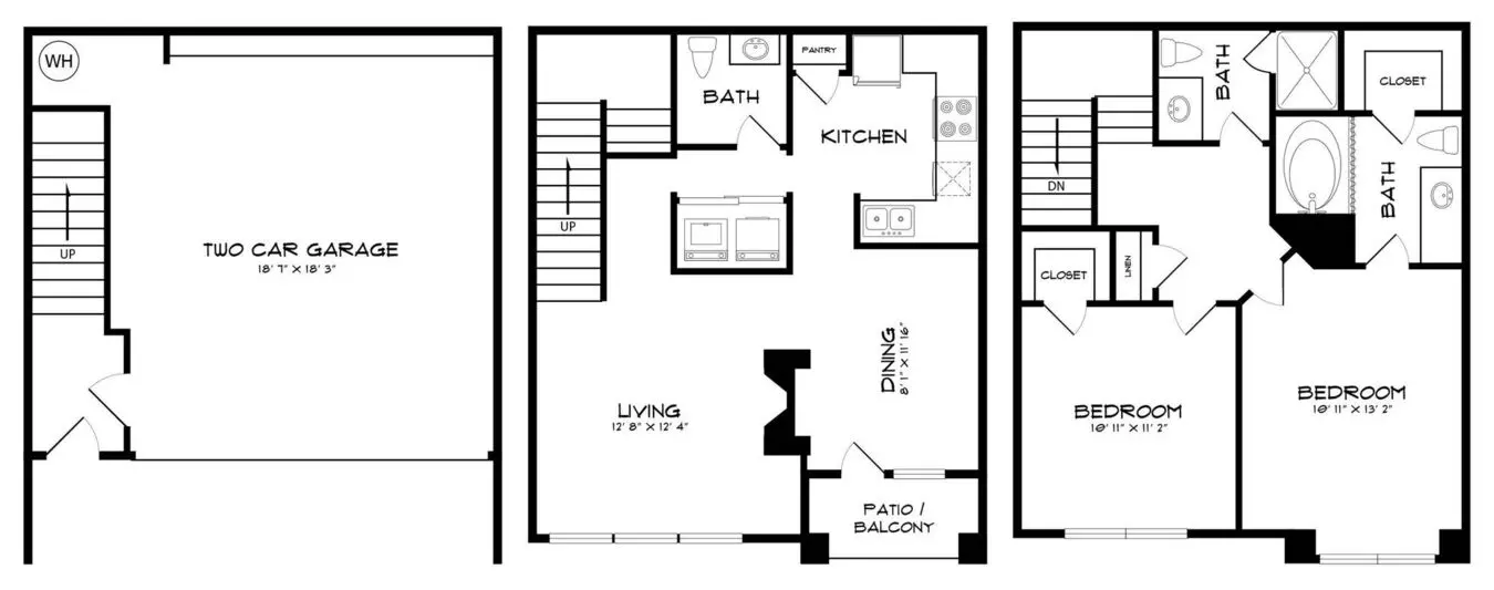 2 Beds • 2 Bath 219 floor plan