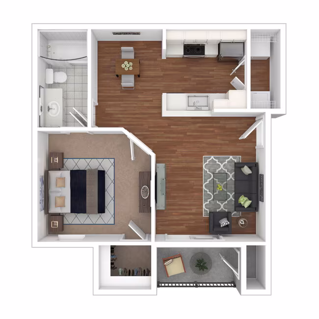 1 Bed • 1 Bath 1614 floor plan
