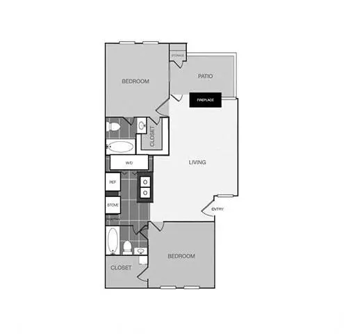 2 Beds • 2 Bath 0502 floor plan