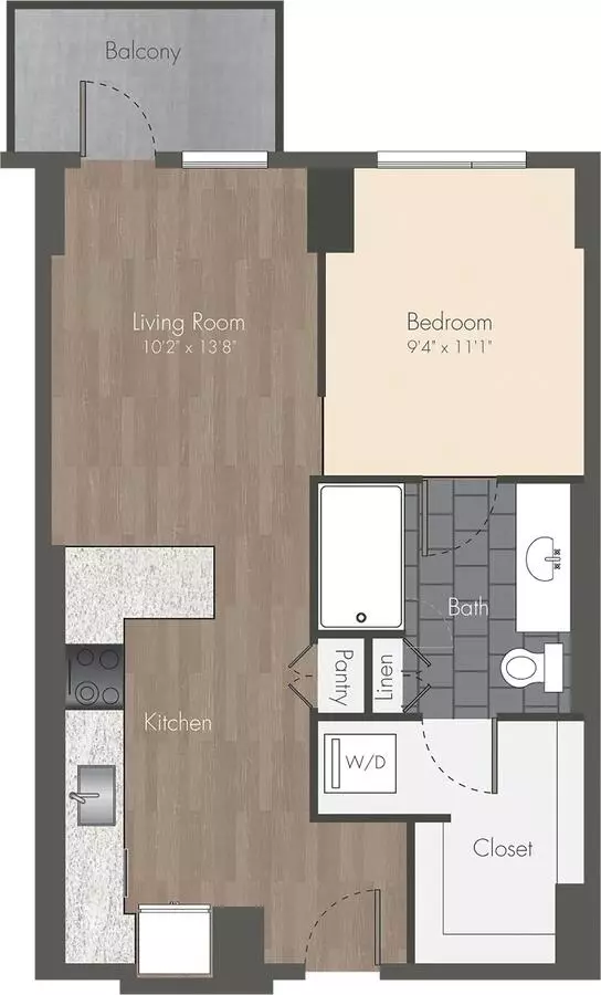 Studio • 1 Bath 211 floor plan