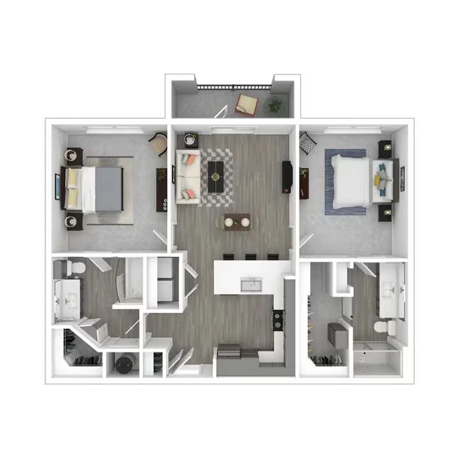 2 Beds • 2 Bath 4106 floor plan