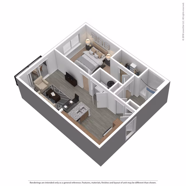 1 Bed • 1 Bath 2368 floor plan