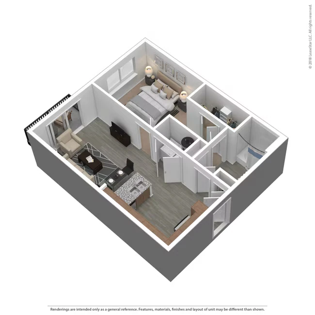 1 Bed • 1 Bath 2283 floor plan