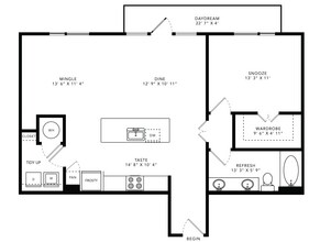 1 Bed • 1 Bath 1152 floor plan
