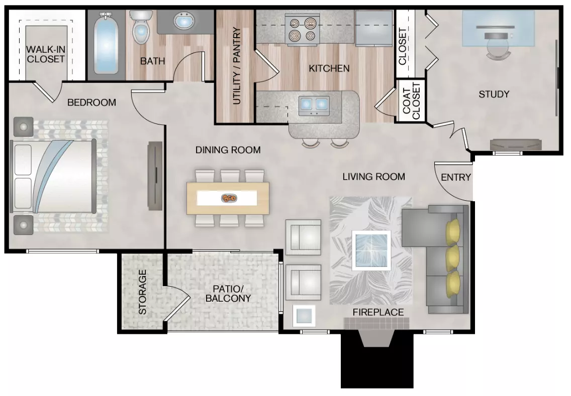 2 Beds • 1 Bath 1126 floor plan
