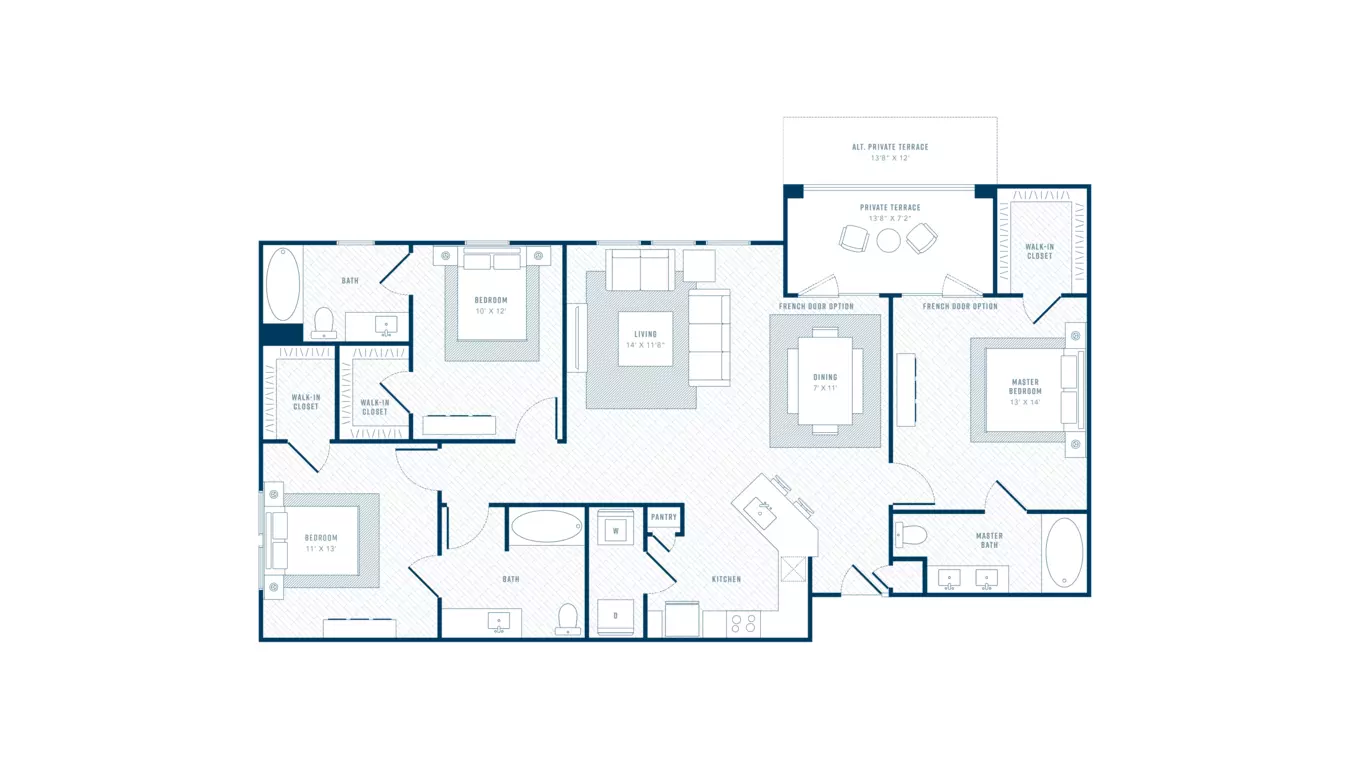 3 Beds • 3 Bath 1202 floor plan