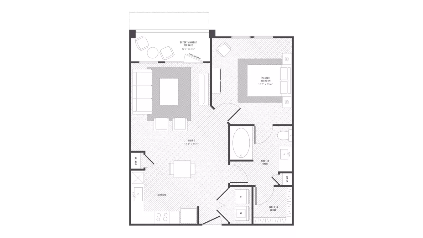 1 Bed • 1 Bath 9304 floor plan