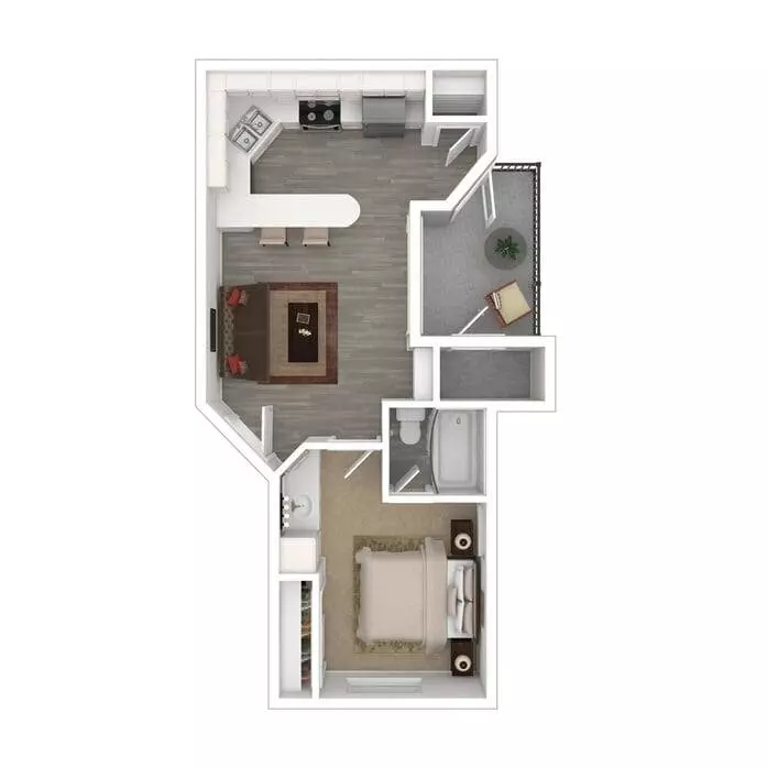 1 Bed • 1 Bath 423 floor plan