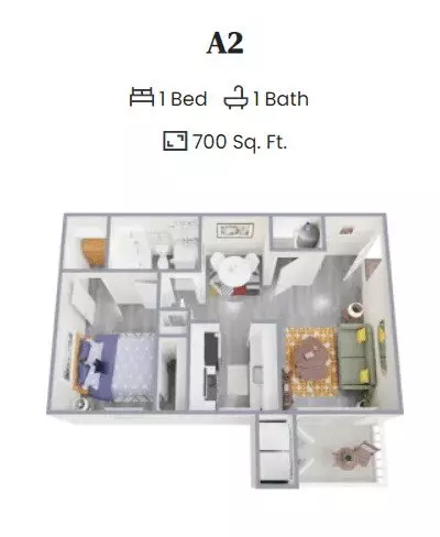 1 Bed • 1 Bath 106 floor plan