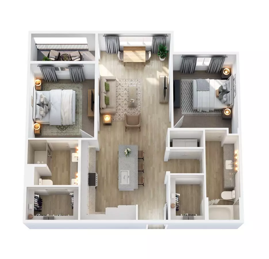 2 Beds • 2 Bath 4235 floor plan