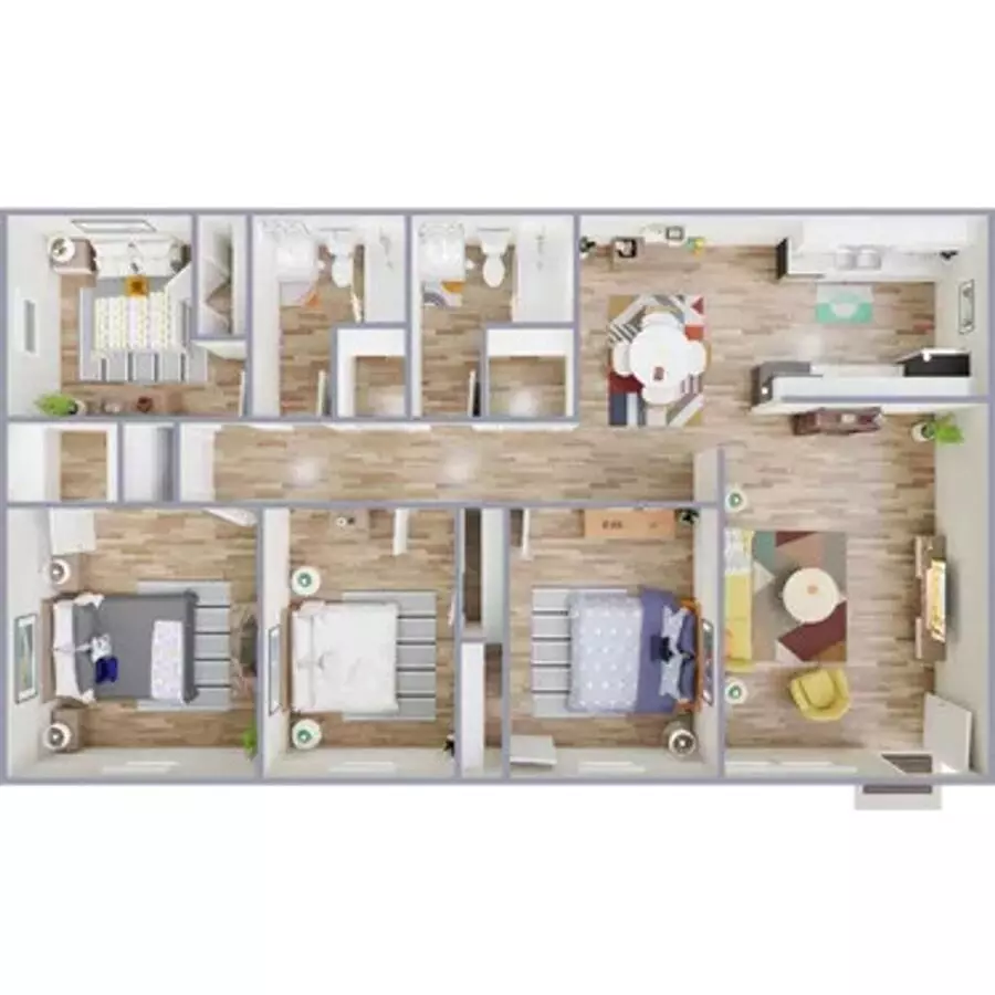 4 Beds • 2 Bath 567F floor plan