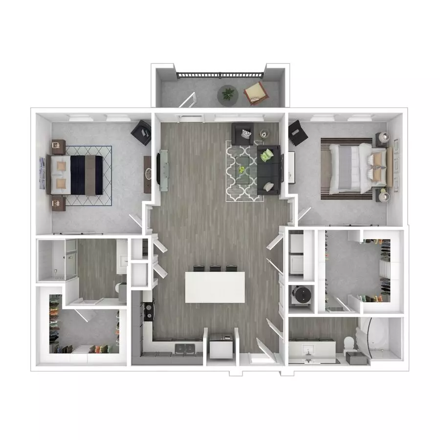 2 Beds • 2 Bath 1115 floor plan