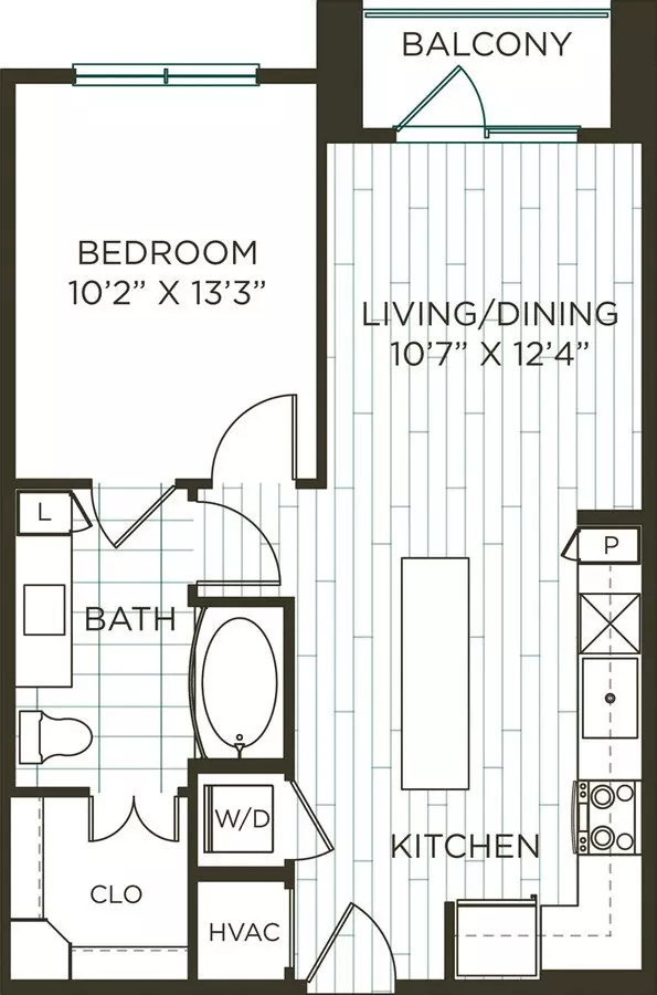 1 Bed • 1 Bath 2025 floor plan